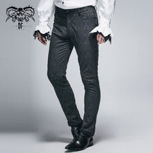Load image into Gallery viewer, PT028 party wearing Gothic jacquard classic style black men trousers