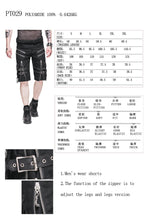 Load image into Gallery viewer, PT029 punk rock adjustable zippered summer men shorts with loops