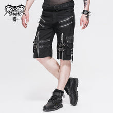 Load image into Gallery viewer, PT029 punk rock adjustable zippered summer men shorts with loops