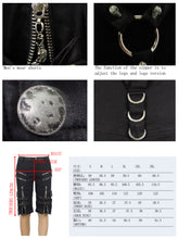 Load image into Gallery viewer, PT029 punk rock adjustable zippered summer men shorts with loops