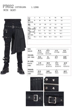 Load image into Gallery viewer, PT032 adjusted loops punk rock broken holes black men ripped trouser with skirt
