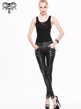 Load image into Gallery viewer, PT03401 daily life winter false boots black and silver women hand rubbed leather pants