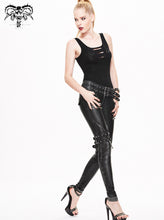 Load image into Gallery viewer, PT03401 daily life winter false boots black and silver women hand rubbed leather pants