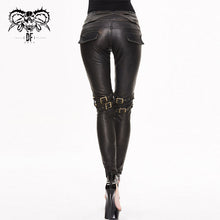 Load image into Gallery viewer, PT03402 Autumn fake boots high waist black and bronze sexy ladies leather pants