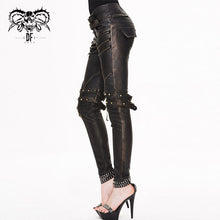 Load image into Gallery viewer, PT03402 Autumn fake boots high waist black and bronze sexy ladies leather pants