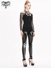 Load image into Gallery viewer, PT036 daily life style women punk knit skull marrowbone printed leggings
