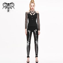 Load image into Gallery viewer, PT036 daily life style women punk knit skull marrowbone printed leggings