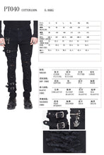 Load image into Gallery viewer, PT040 daily life wear men metallic punk broken holes trousers with loops