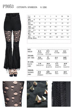 Load image into Gallery viewer, PT053 Designer sexy women punk broken holes slim fit flared pants