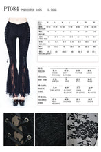Load image into Gallery viewer, PT084 Women pleated palace pattern velveteen lace bell-bottomed pants