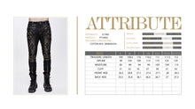 Load image into Gallery viewer, PT10402 steampunk rock bronze fitted leather men trousers with cross