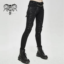 Load image into Gallery viewer, PT110 Punk mecha hand painted laced up legs cool women pants