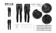 Load image into Gallery viewer, PT115 patchwork asymmetric rivet studded punk leather men trousers
