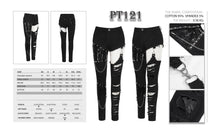 Load image into Gallery viewer, PT121 Punk asymmetrical spliced broken hole women worn out pants with chains