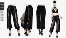 Load image into Gallery viewer, PT123 Gothic black lace sexy women velvet pants