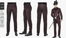 Load image into Gallery viewer, PT13902 wine Gothic wedding men trousers