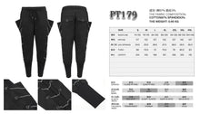 Load image into Gallery viewer, PT179 punk men black harem JOGGER PANTS with side chains