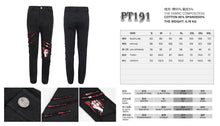 Load image into Gallery viewer, PT191 Ripped Leg Bloody Printed Men's Punk Trousers