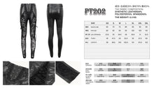 Load image into Gallery viewer, PT202 Queen Flocked laced up Goth Leggings