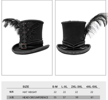 Load image into Gallery viewer, AS069 Gothic gentleman feather high quality spiked woolen top hats