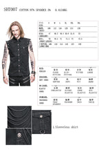 Load image into Gallery viewer, SHT007 club punk rock unedged sleeveless black men faded shirts with pocket