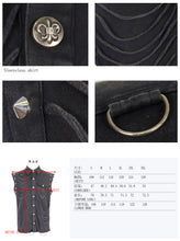 Load image into Gallery viewer, SHT007 club punk rock unedged sleeveless black men faded shirts with pocket