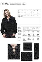 Load image into Gallery viewer, SHT020 Spring Gothic lace up neckline skull printed men shirt with braids