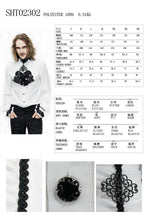 Load image into Gallery viewer, SHT02302 Gothic western fashion palace embroidered ruffled sleeves white men chiffon shirts