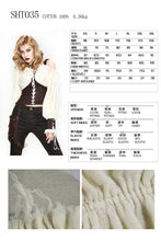 Load image into Gallery viewer, SHT035 Vintage asymmetrical creamy white steampunk sexy ladies halterneck slim blouse