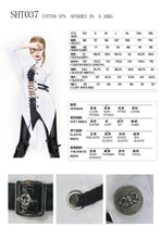 Load image into Gallery viewer, SHT037 everyday asymmetric white punk women cotton long blouse with dovetail