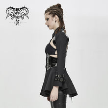 Load image into Gallery viewer, SHT039 Sexy women hollow out design fetish leather dress shirts with straps