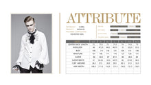 Load image into Gallery viewer, SHT04102 punk wedding Gothic embroidered long sleeve chiffon white men shirt with necktie