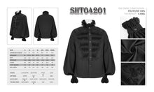 Load image into Gallery viewer, SHT04201 Hand-embroidered coffin shape gothic flower braid men chiffon shirt