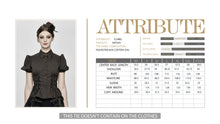 Load image into Gallery viewer, SHT043 Steampunk bubble short-sleeved striped brown women slim cotton blouse