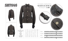 Load image into Gallery viewer, SHT046 Western fashion Autumn Steampunk brown striped shirts with fake belt