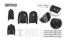 Load image into Gallery viewer, SHT049 Spring asymmetric design mesh spliced punk rock black men shirts with straps and pocket