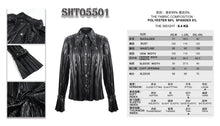 Load image into Gallery viewer, SHT05501 Cyberpunk bright black pleated blouse