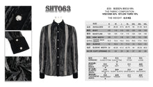 Load image into Gallery viewer, SHT063 Gothic Irregular Stripe Velvet Burnt Out Pleated Basic Style Shirts