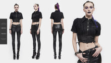 Load image into Gallery viewer, SHT065 Vertical Tattered Military Uniform Short Blouse