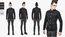 Load image into Gallery viewer, SHT066 Punk chain drawstring men shirts