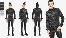 Load image into Gallery viewer, SHT067 Punk shiny pleated basic style men shirts