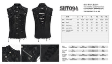 Load image into Gallery viewer, SHT094 black punk sleeveless men's tattered shirt