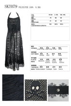 Load image into Gallery viewer, SKT079 daily Summer sexy girls punk broken holes mesh peplum halter dress