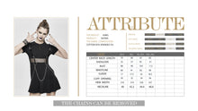 Load image into Gallery viewer, SKT095 daily life black women mesh waist pure cotton stretchy punk dress with chains