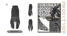 Load image into Gallery viewer, SKT097 daily life irregular hem court flocking printed mesh sexy ladies package hip fishtail skirt