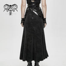 Load image into Gallery viewer, SKT101 High side slit design Japanese sexy girls black half skirts with adjusted loops