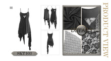 Load image into Gallery viewer, SKT103 daily asymmetrical Punk black gray torn broken holes knitted women slip dress