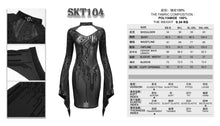 Load image into Gallery viewer, SKT104 Circuit diagram flocking printed flared sleeve dress