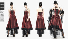 Load image into Gallery viewer, SKT11302 red Gothic tube top layered full dress