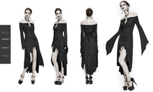 Load image into Gallery viewer, SKT116 Gothic sexy ladies everyday stretchy pleated laced up waist off shoulder slim dress